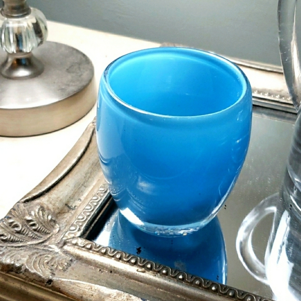 Glassy Baby Vibrant Blue Candle Holder